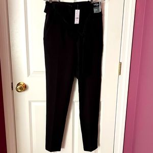 Paper bag waist office wear black pant trousers